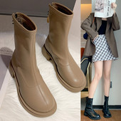 Ženske kožne čizme s ravnim đonom