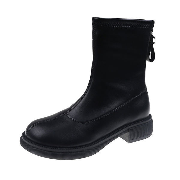 Ženske kožne čizme s ravnim đonom