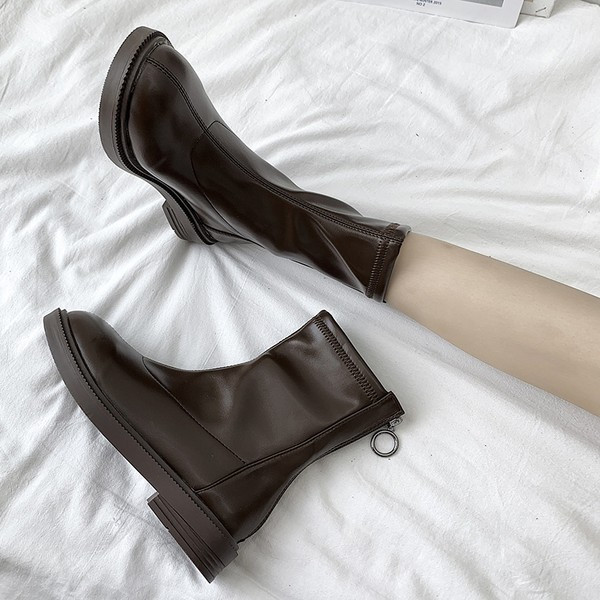 Ženske kožne čizme sa patentnim zatvaračem u dvije boje