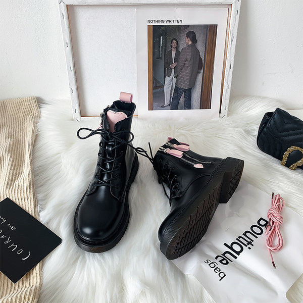 Ženske čizme od umjetne kože sa patentnim zatvaračima