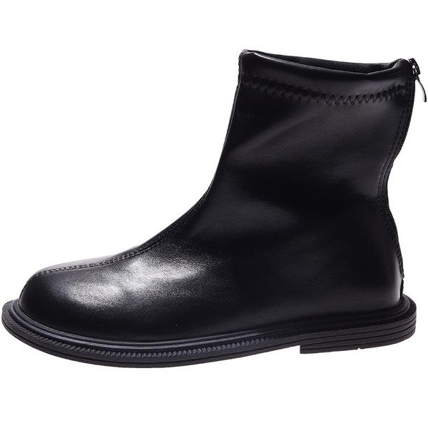 Zaobljeni model ženskih čizama sa patent zatvaračem u dvije boje