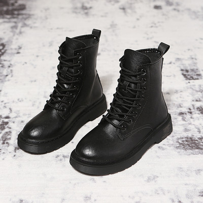 Ženske čizme od eko kože sa vezicama jednobojni model