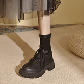 Ženske čizme casual model sa vezicama od eko kože