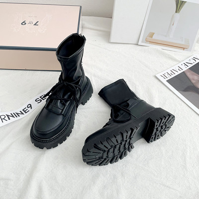 Ženske čizme casual model sa vezicama od eko kože