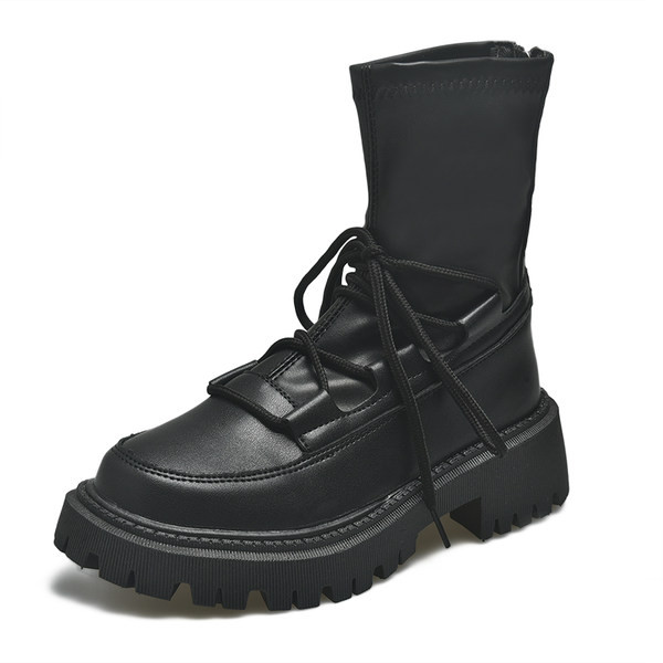 Ženske čizme casual model sa vezicama od eko kože