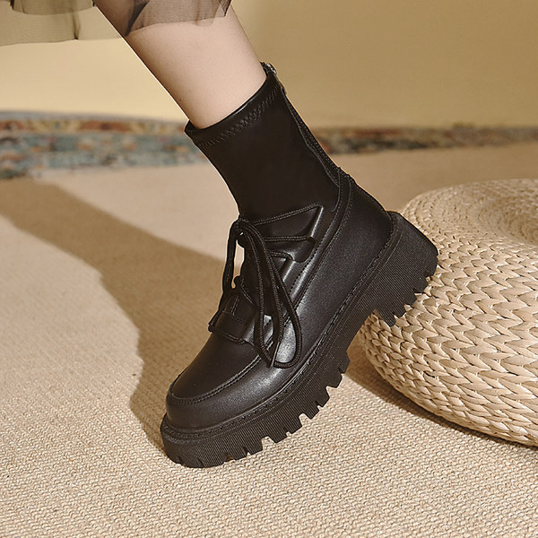 Ženske čizme casual model sa vezicama od eko kože