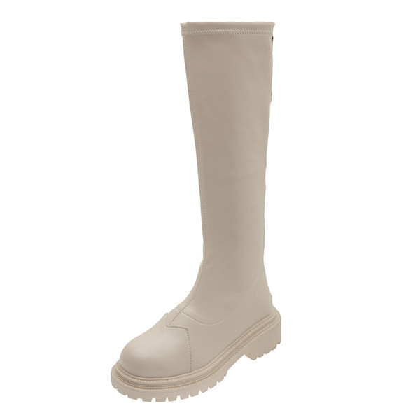 Elegantne ženske čizme jednobojni model s ravnim potplatom
