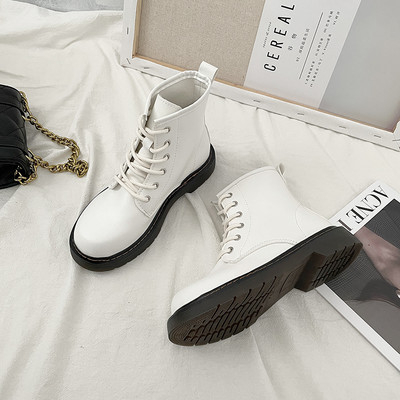 Casual ženske čizme od umjetne kože - bijele i crne