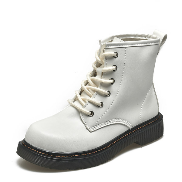 Casual ženske čizme od umjetne kože - bijele i crne