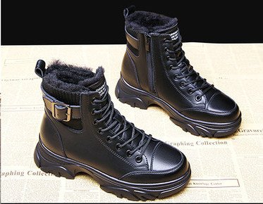 Ženske tople kožne čizme s patentnim zatvaračem