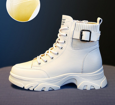 Elegantne ženske čizme s kopčom i vezicama