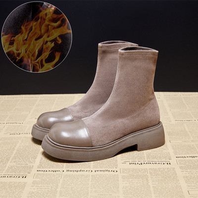 Ženske zimske čizme sa debelim đonom - crne i smeđe