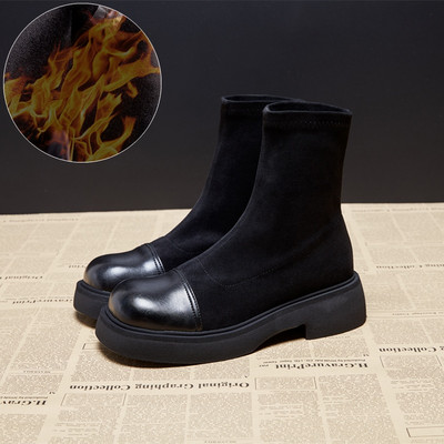 Ženske zimske čizme sa debelim đonom - crne i smeđe