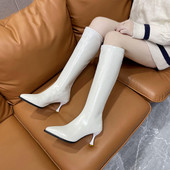 Elegantne ženske čizme od eko kože sa petom od 6,5 cm