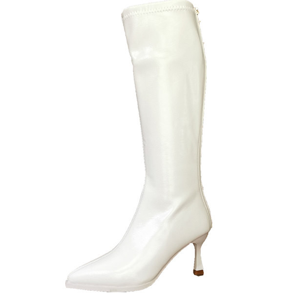 Elegantne ženske čizme od eko kože sa petom od 6,5 cm