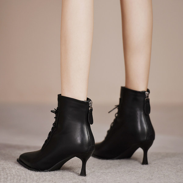 Ženske čizme od eko kože sa tankom petom od 6 cm