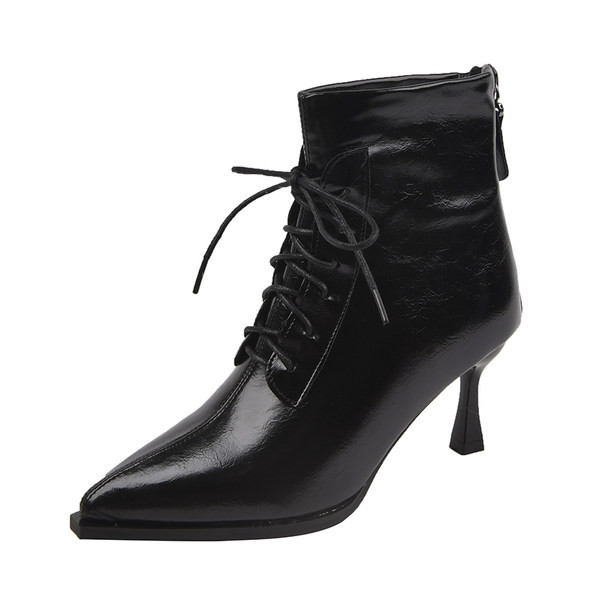 Ženske čizme od eko kože sa tankom petom od 6 cm