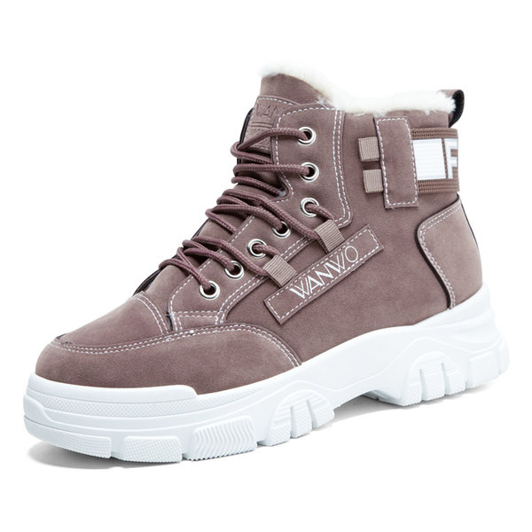 Ženske zimske čizme s toplom postavom i vezicama