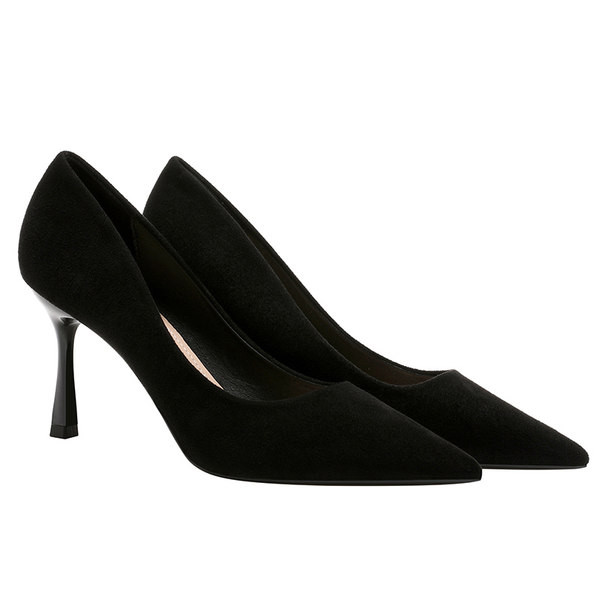 Γυναικεία μυτερά παπούτσια από eco suede