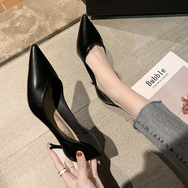 Ženske cipele od eko kože sa petom od 6 cm - model na špic