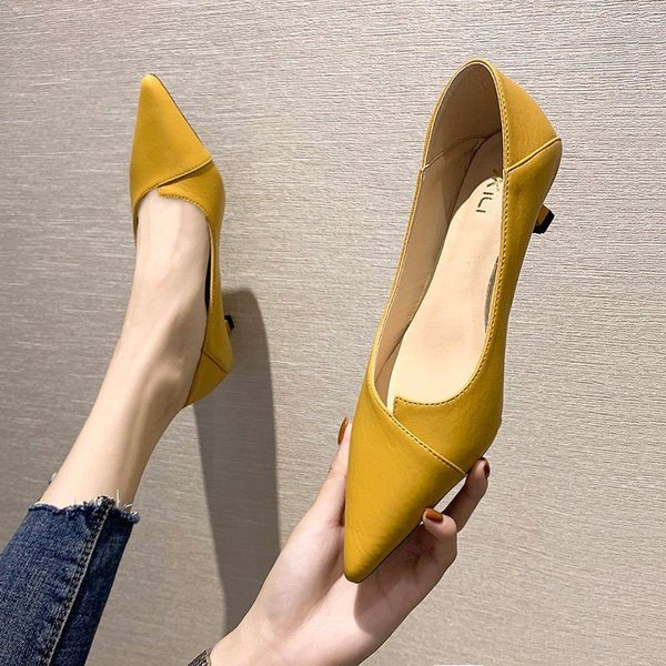 Casual cipele na špic od eko kože na nisku petu