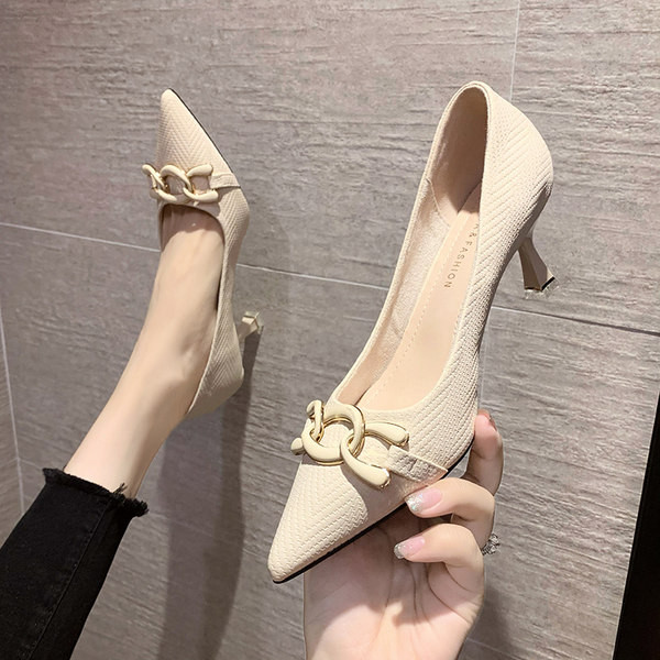 Ženske cipele od eko kože sa petom od 6 cm - model na špic