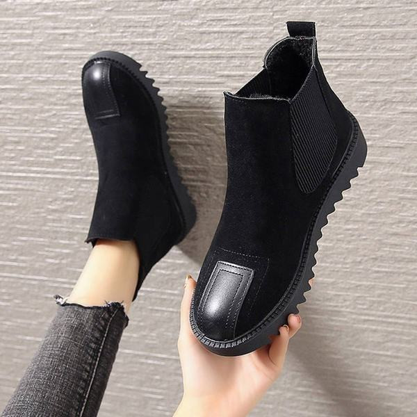 Модерни дамски боти от еко велур 