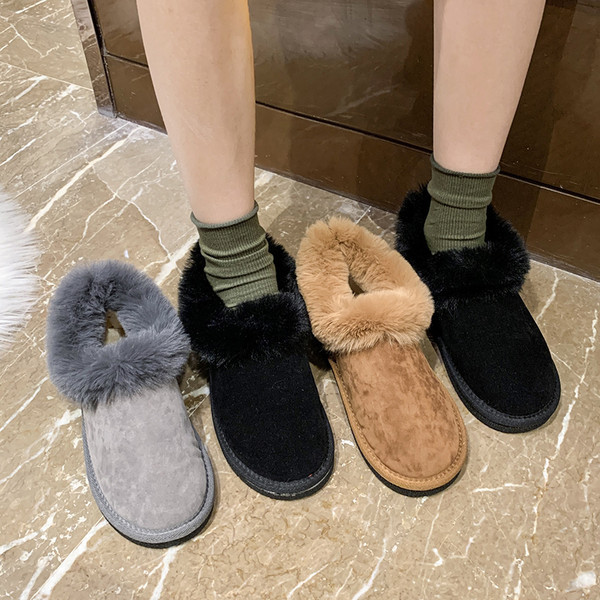 Зимни топли боти от еко велур с подплата