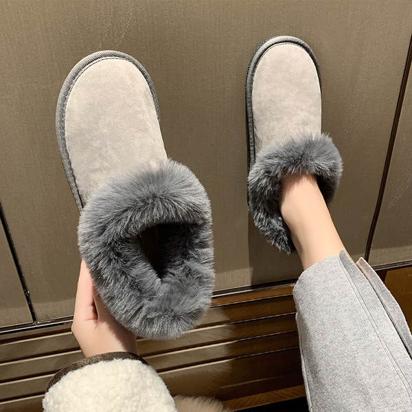 Зимни топли боти от еко велур с подплата