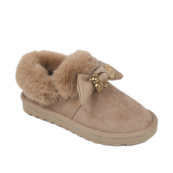 Ženske čizme s perom i trakom - ravni potplat