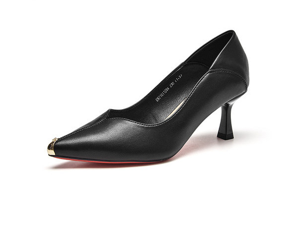 Ženske kožne cipele sa tankom petom 6,5 cm