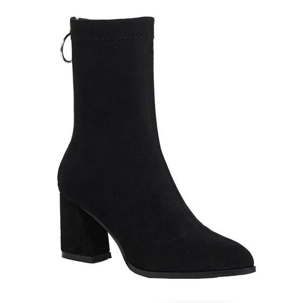 Aktualne ženske čizme ali na visoku petu od eko brušene kože