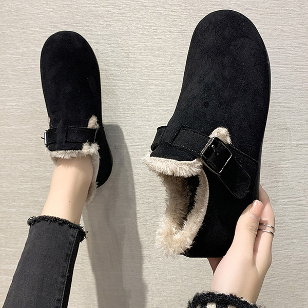 Ženske retro čizme s kopčom i toplom postavom