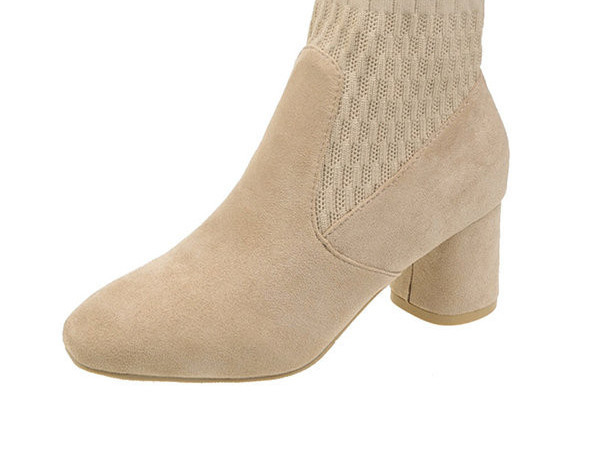 Ženske čizme tipa sok sa debelom petom 6cm od eko antilopa