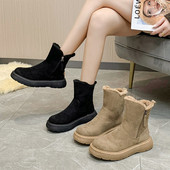 Ženske čizme s toplom postavom i patentnim zatvaračem