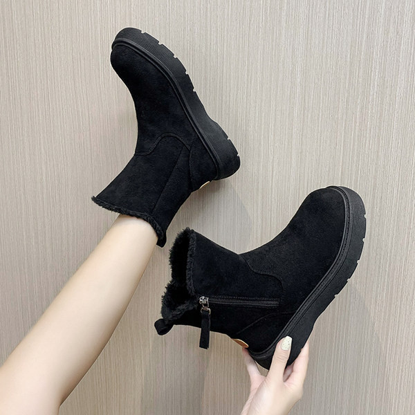 Ženske čizme s toplom postavom i patentnim zatvaračem