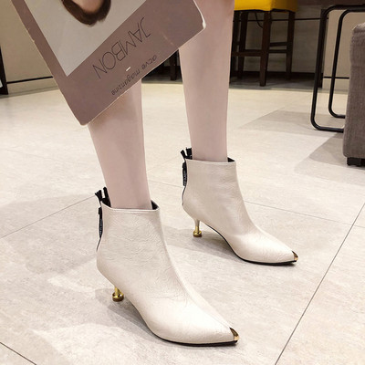 Ženske čizme na špic sa patent zatvaračem u dvije boje