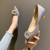 Moderne ženske cipele na špic s visokom petom 5,5 cm i ukrasnim kamenčićima