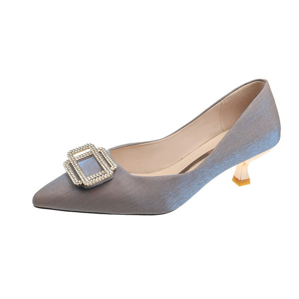 Moderne ženske cipele na špic s visokom petom 5,5 cm i ukrasnim kamenčićima