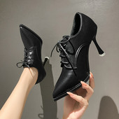 Ženske moderne cipele s vezicama i tankom petom od 9 cm