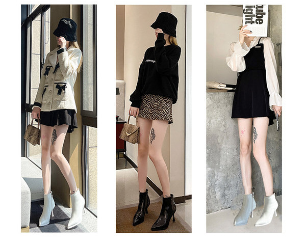 Lakirane čizme na špic s patentnim zatvaračem