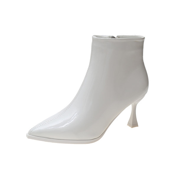 Lakirane čizme na špic s patentnim zatvaračem