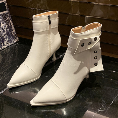 Kožne ženske čizme sa metalnim elementima u tri boje