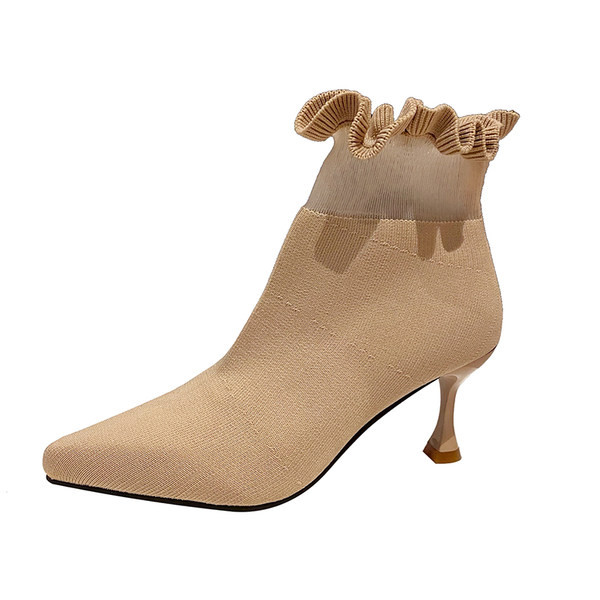 Elegantne ženske čizme od eko brušene kože tipa sokne