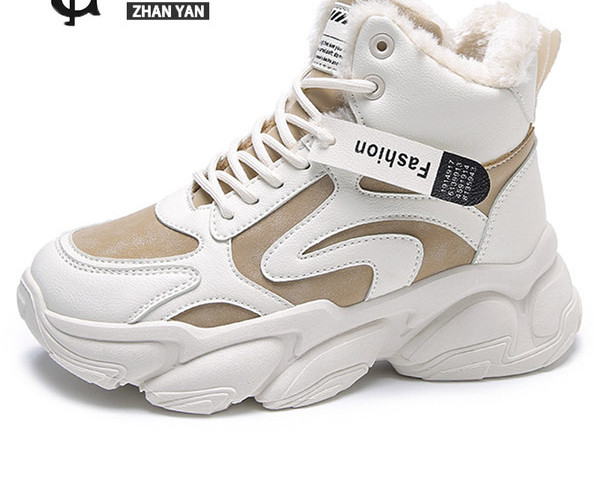 Ženske jesensko-zimske sportske čizme s toplom postavom