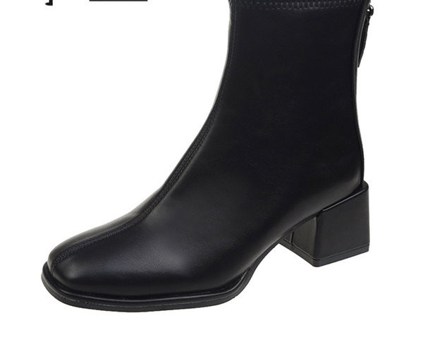 Kožne ženske čizme sa debelom petom 5 cm