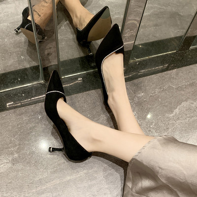 Ženske cipele na visoku petu 7 cm špicasti model s kamenčićima