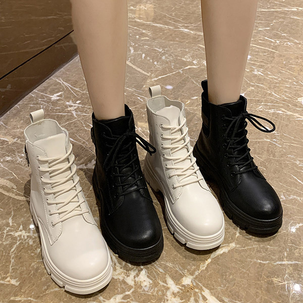 Ženske čizme na pertlu u bež i crnoj boji