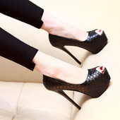 Ženske cipele na visoku petu - umjetna koža