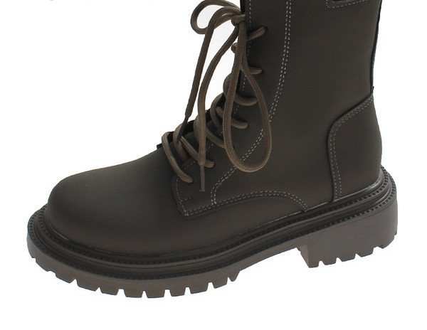 Ženski obični model čizama s grubim potplatom - kopčanje na patent